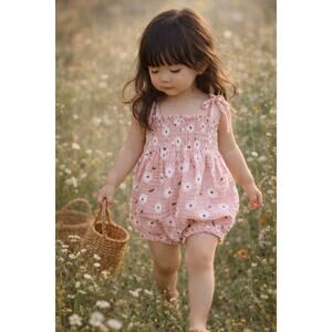 New Darling Daisy Print Gauzy Muslin Playsuit Romper 18-24mths